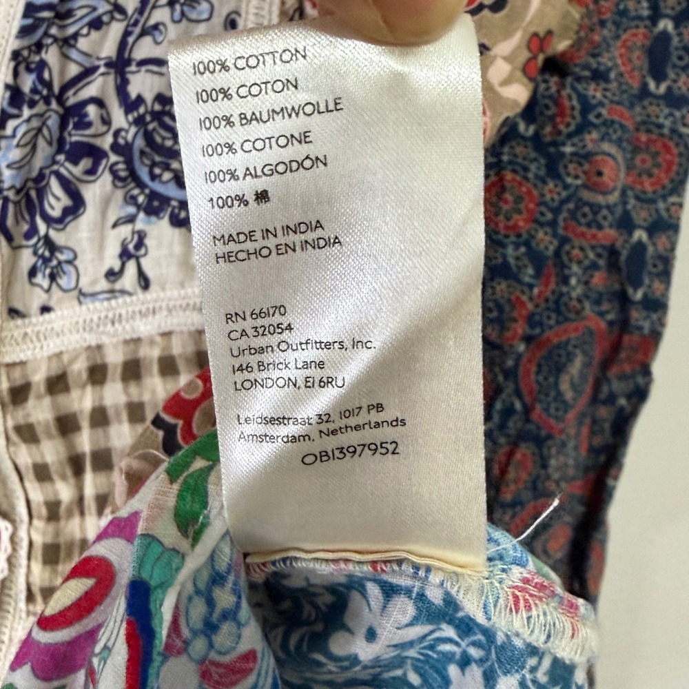 Anthropologie Pilcro Patchwork Floral Paisley Blouse Multi Color Size 8 - Picture 5 of 12